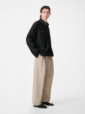 York Popover Denim Shirt In Black Weft