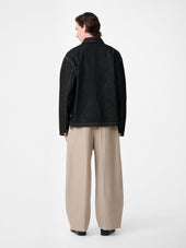York Popover Denim Shirt In Black Weft