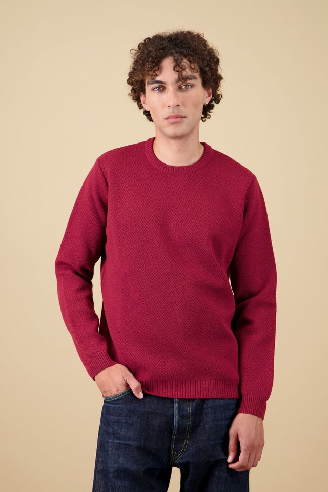Pull Youri Col Rond - Rouge Chiné