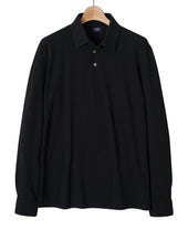 Long-sleeve high-twist cotton polo