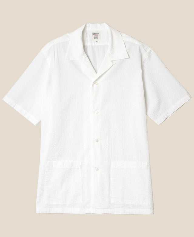SHONAN BEACH SHIRT WHITE SEERSUCKER