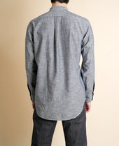 VINTAGE IVY- BAND COLLAR DARK CHAMBRAY