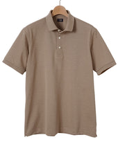 Ribbed Kanoko Knit Polo Shirt