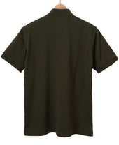 Ribbed Kanoko Knit Polo Shirt