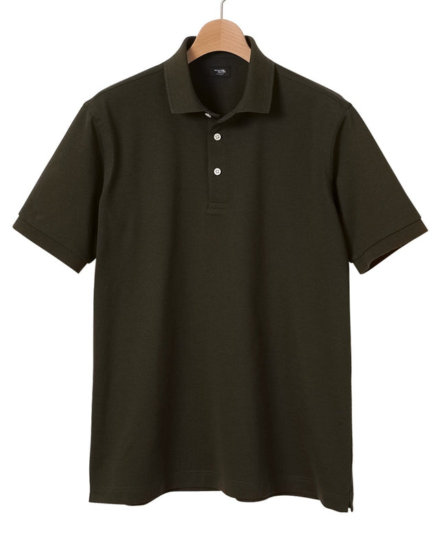 Ribbed Kanoko Knit Polo Shirt