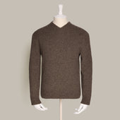 Yak V-Neck Sweater in Brown