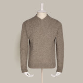 Yak V-Neck Sweater in Dk Natural