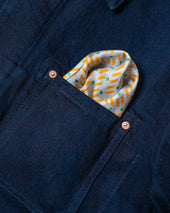Yellow And Green Patterned Silk Pocket Square