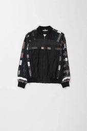 Cropped Patchwork Bomber Jacket