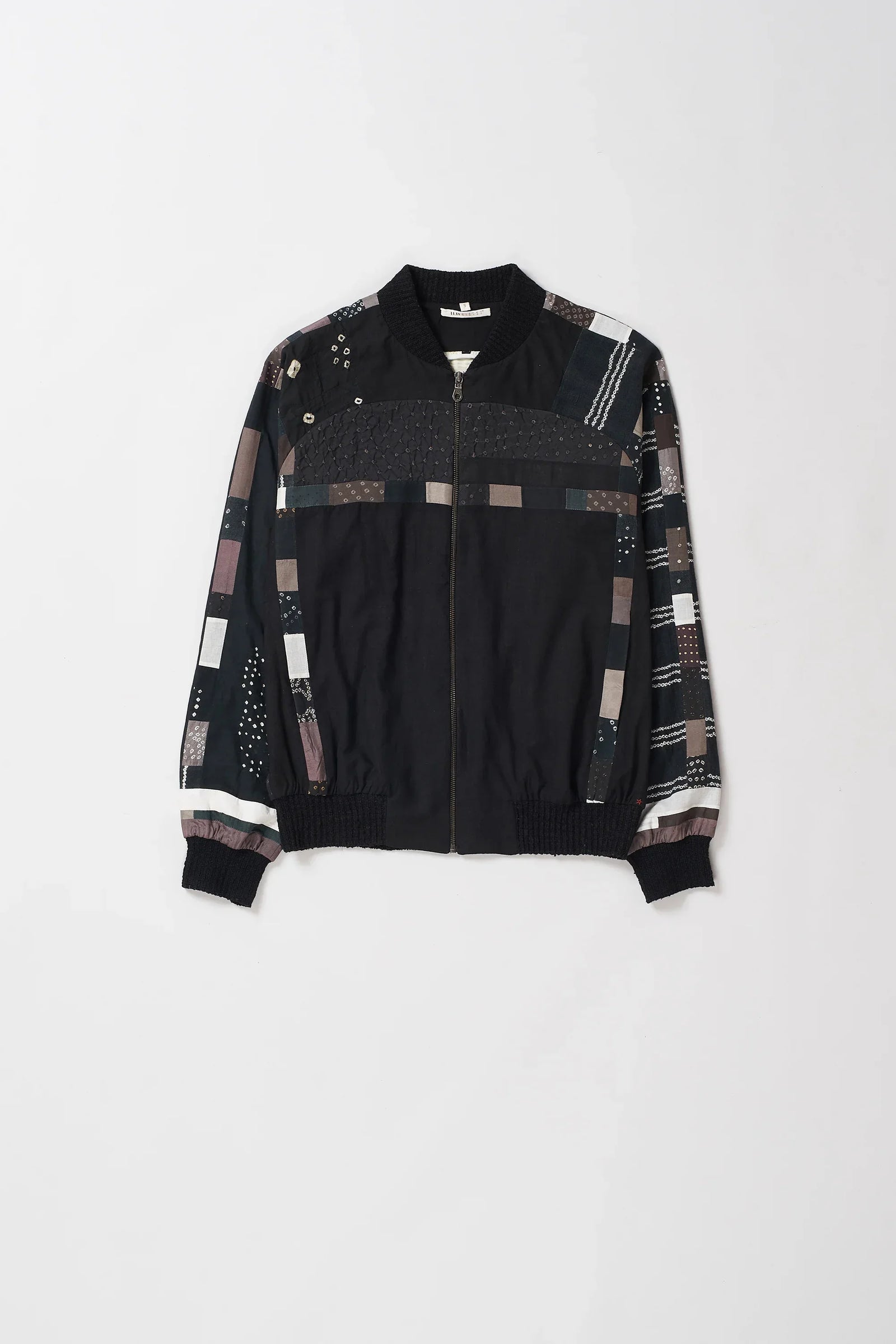 Cropped Patchwork Bomber Jacket