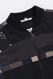 Cropped Patchwork Bomber Jacket