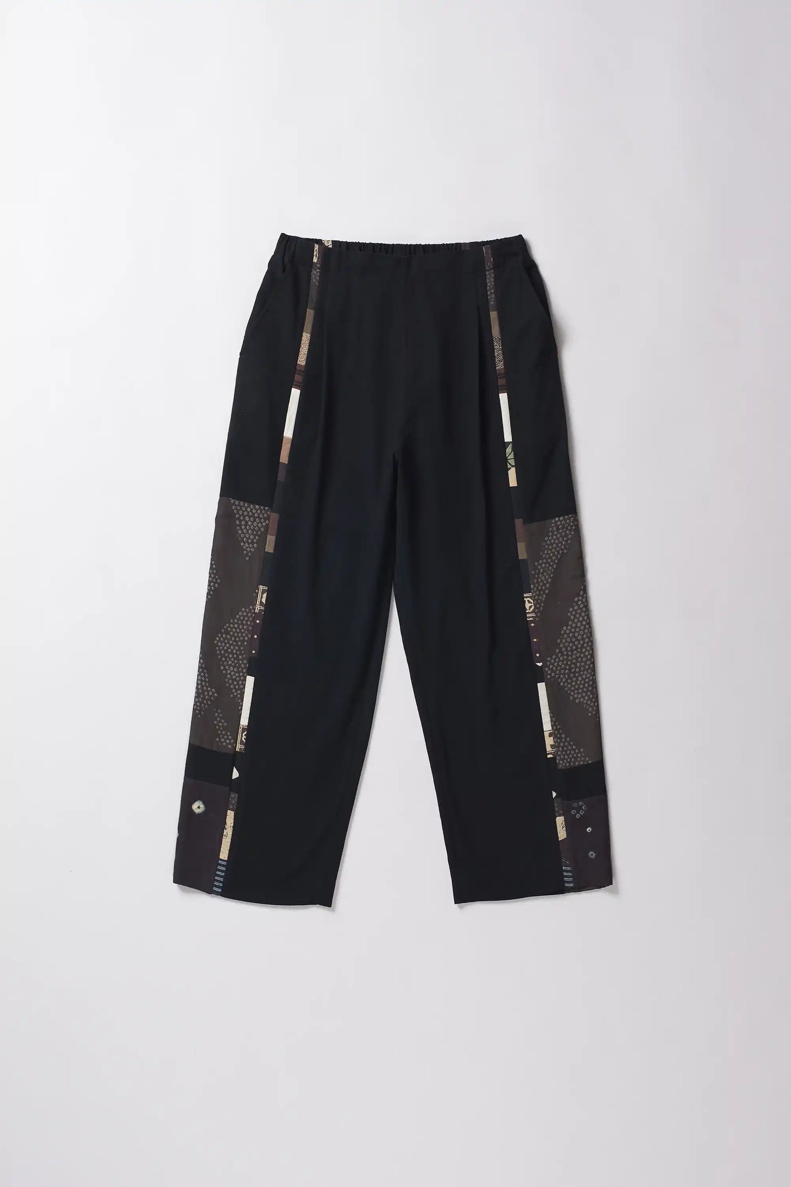 Black Patchwork Relaxed Trousers