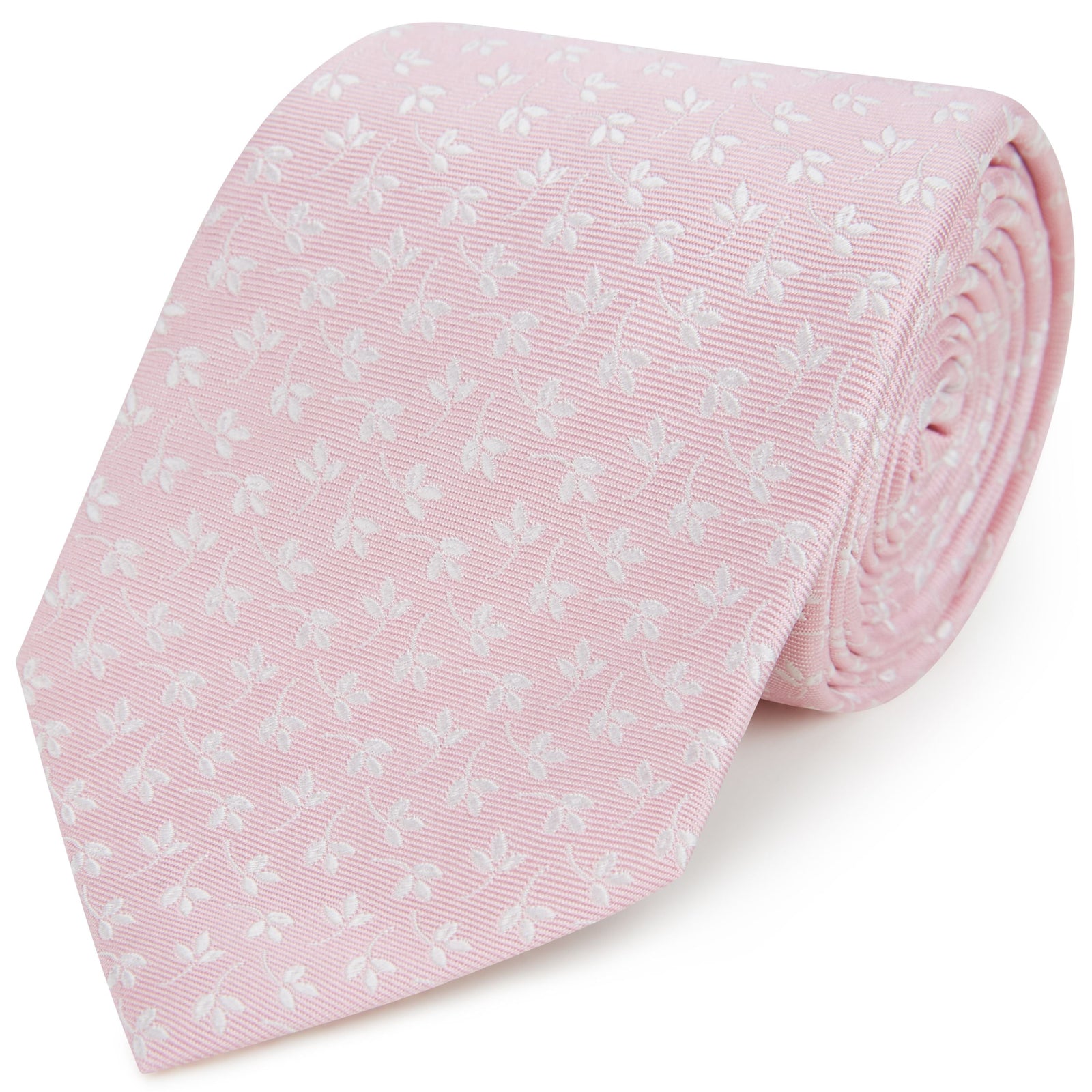 Pink Leaf Woven Silk Tie