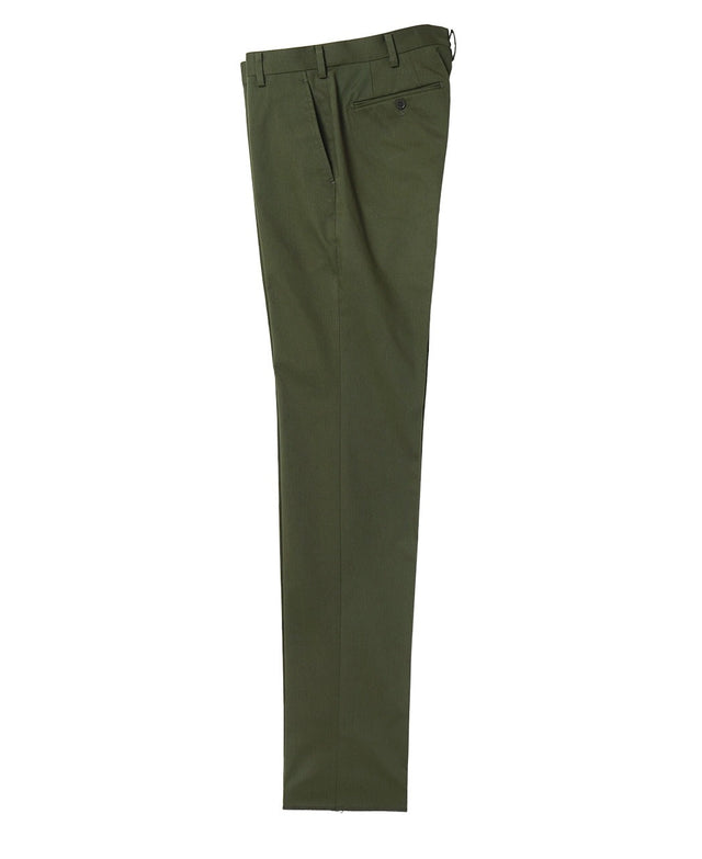Flat-Front Stretch Pants Cotton Blend