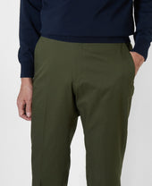 Flat Front Stretch Pants Cotton Blend