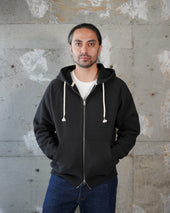 Zip Hoodie - 876gsm Double Heavyweight French Terry - Sumi Black