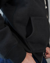Zip Hoodie - 876gsm Double Heavyweight French Terry - Sumi Black