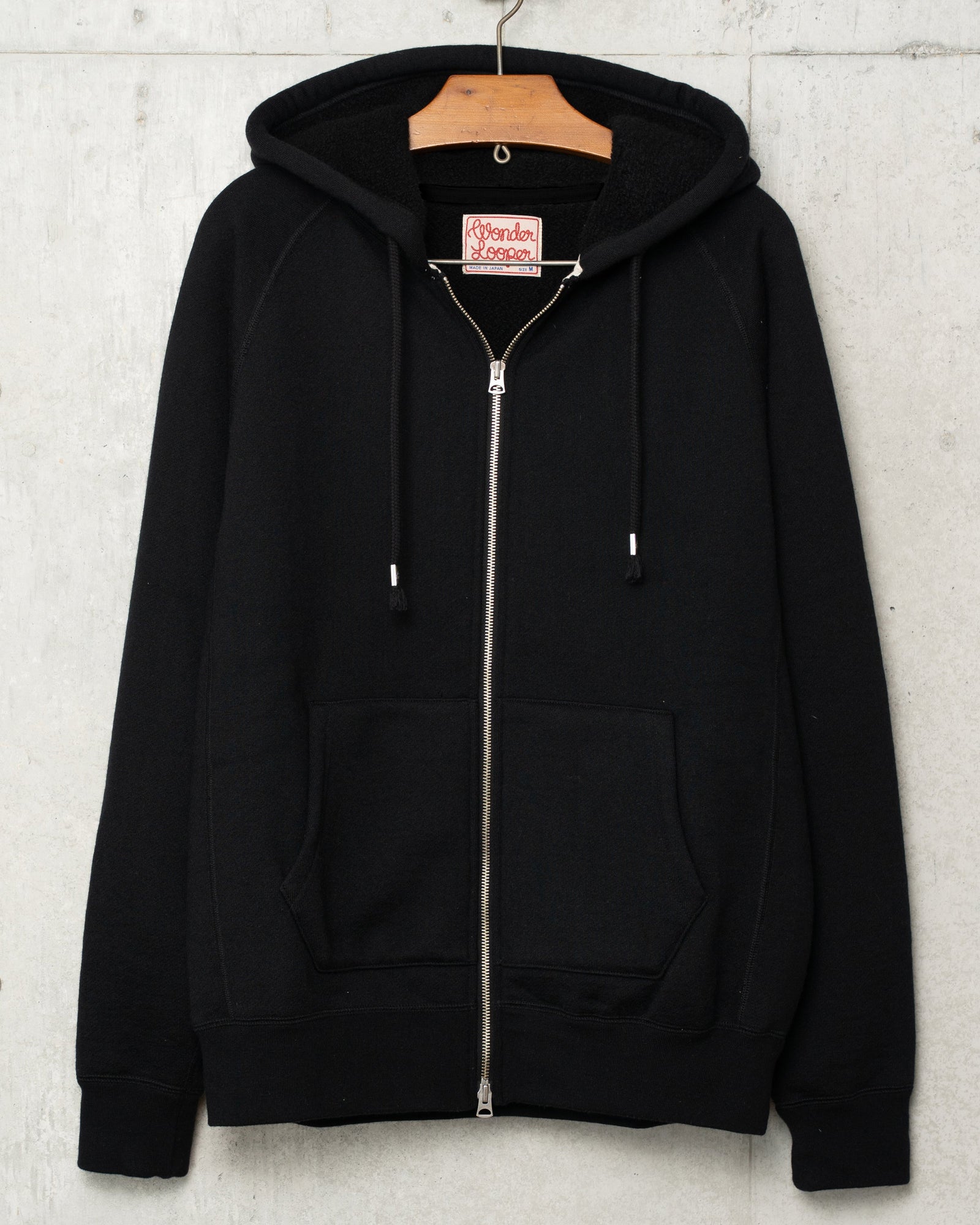 Zip Hoodie - Pure Cashmere Tsuriami French Terry - Black