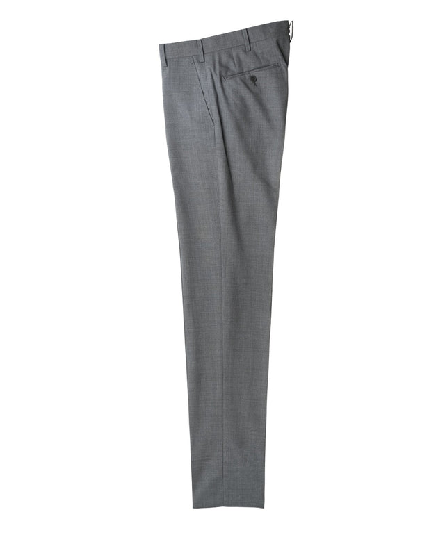 Flat-front wool trousers