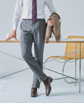 Flat Front Wool Trousers