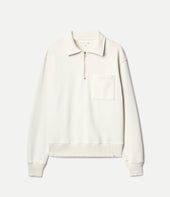 Authentic Fleece Polo Collared Half Zip Cotton Sweatshirt