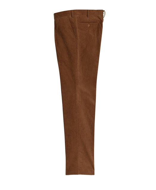 Cotton pants Fine-wale corduroy single pleat