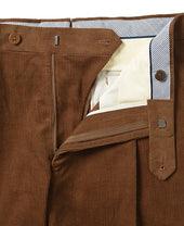 Cotton Pants Fine Wale Corduroy Single Pleat