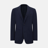 Navy Silk & Cotton Bath Blazer
