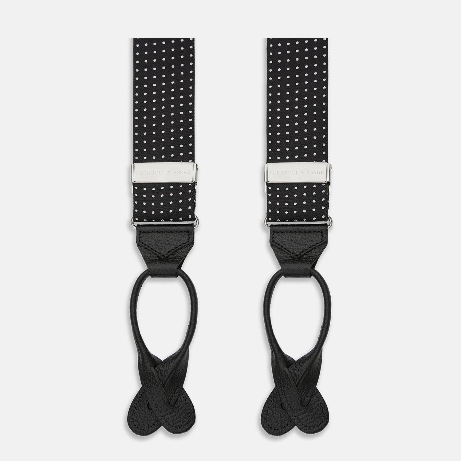 White Small Spot Adjustable Silk Braces