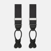 Black & White Small Spot Adjustable Silk Braces