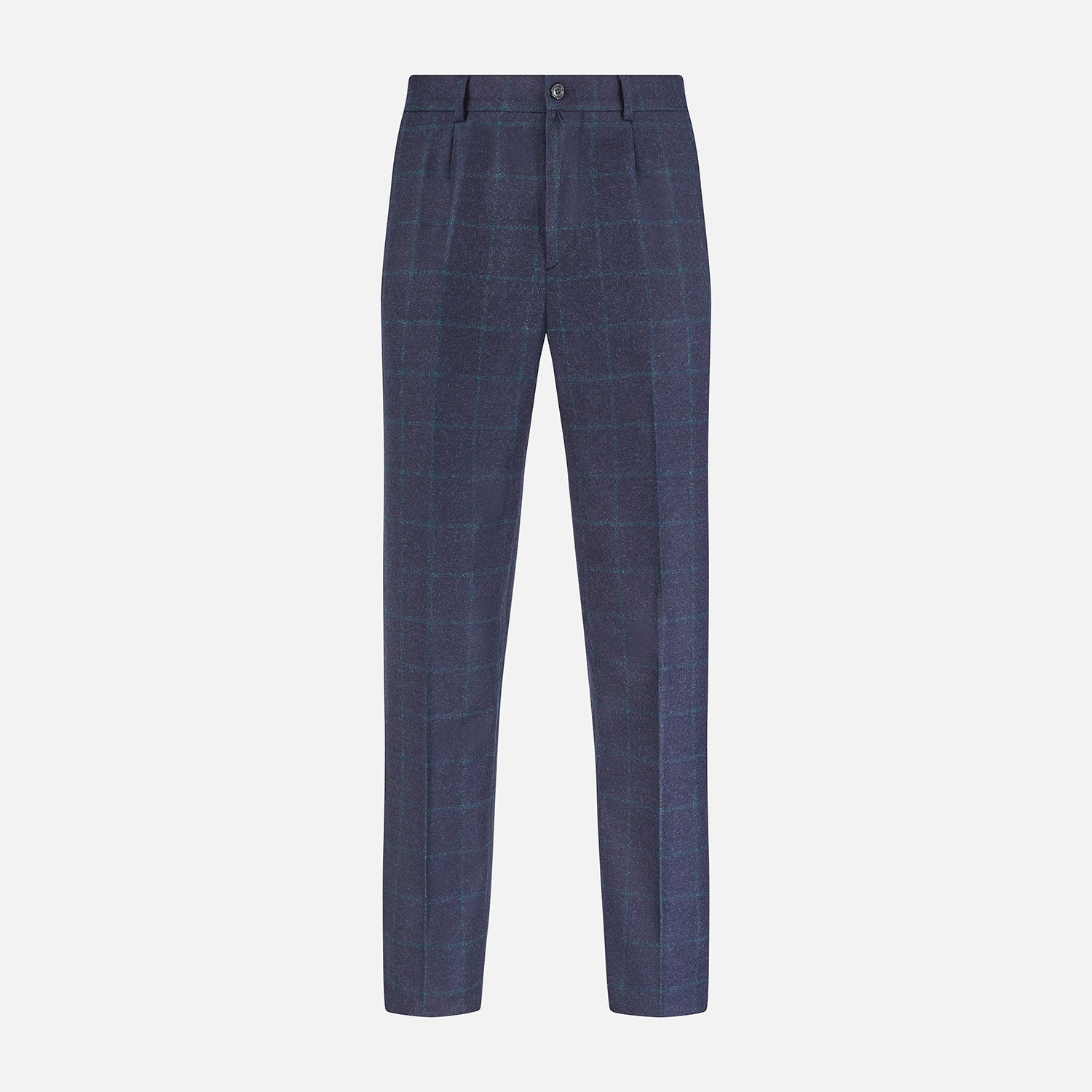 Midnight And Green Check Rupert Trousers