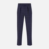 Navy Check Edward Trousers
