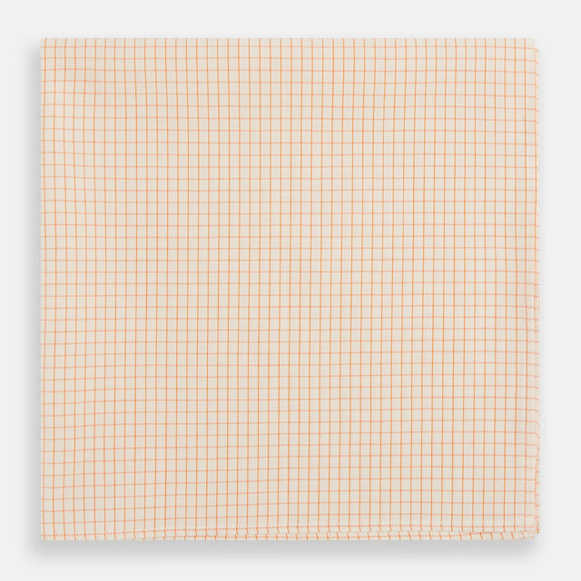 Orange Graph Check Handkerchief