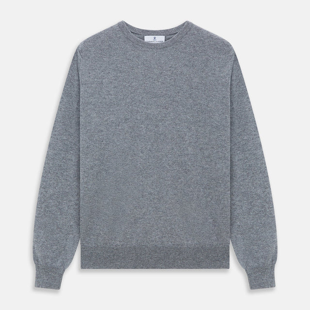 Flannel Grey Crew Neck Cashmere Jumper