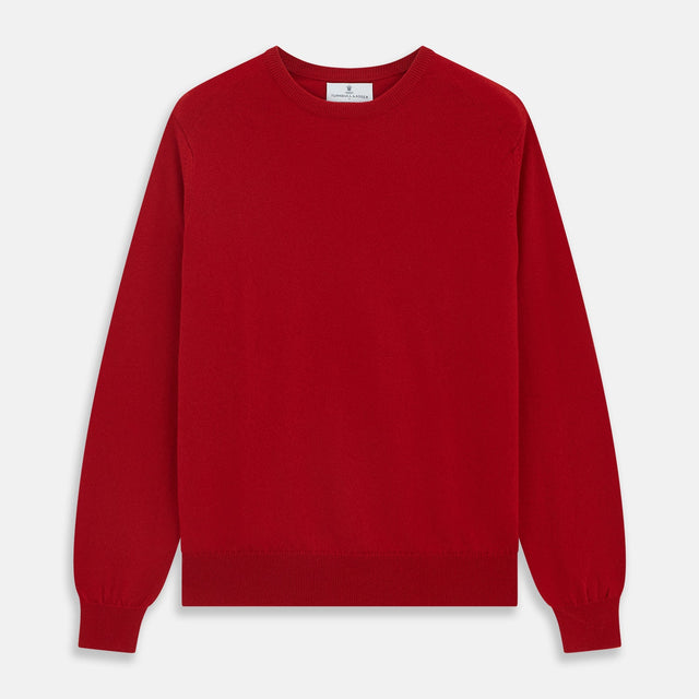 Deep Red Crew Neck Cashmere Jumper