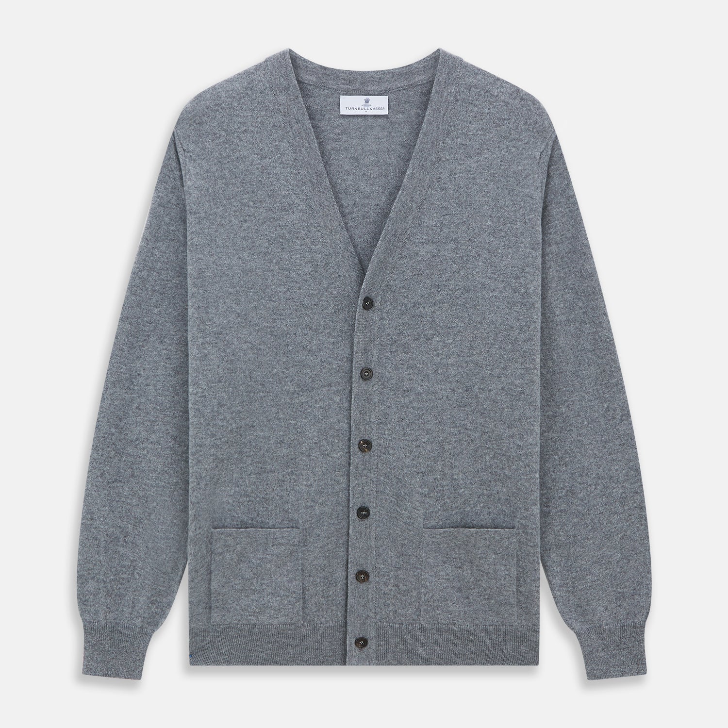 Louis Flannel Grey Cashmere Cardigan