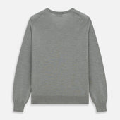 Grey V Neck Merino Wool Jumper
