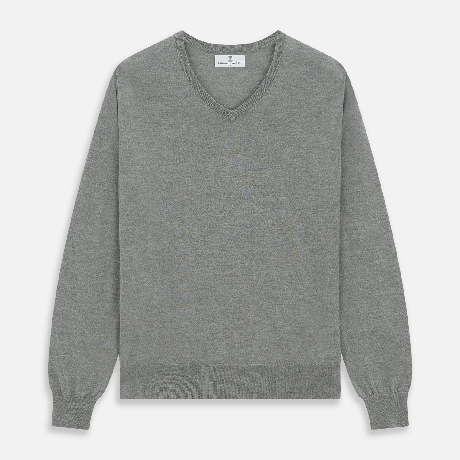 Grey V Neck Merino Wool Jumper