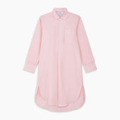 Pink Piped End On End Cotton Nightshirt