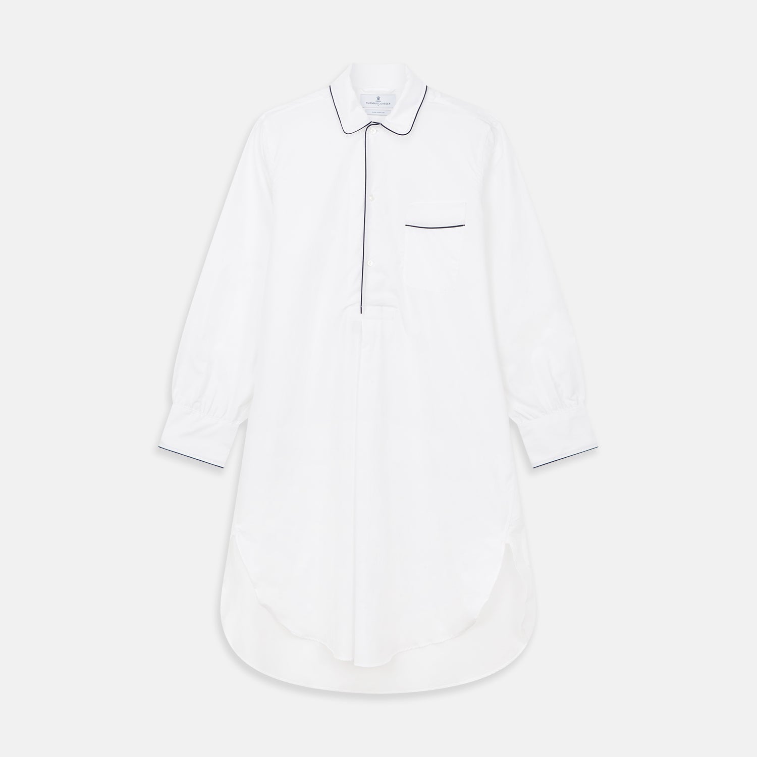 Piped Cotton Nightshirt