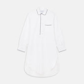 White Piped Cotton Nightshirt