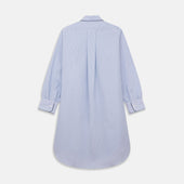 Fine Bengal Stripe Piped Cotton Nightshirt