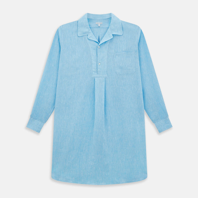 QUARZO NIGHTSHIRT TURQUOISE LINEN