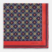 Floral Tile Silk Pocket Square