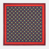 Floral Tile Silk Pocket Square