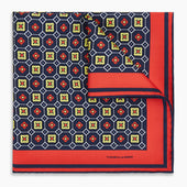 Floral Tile Silk Pocket Square