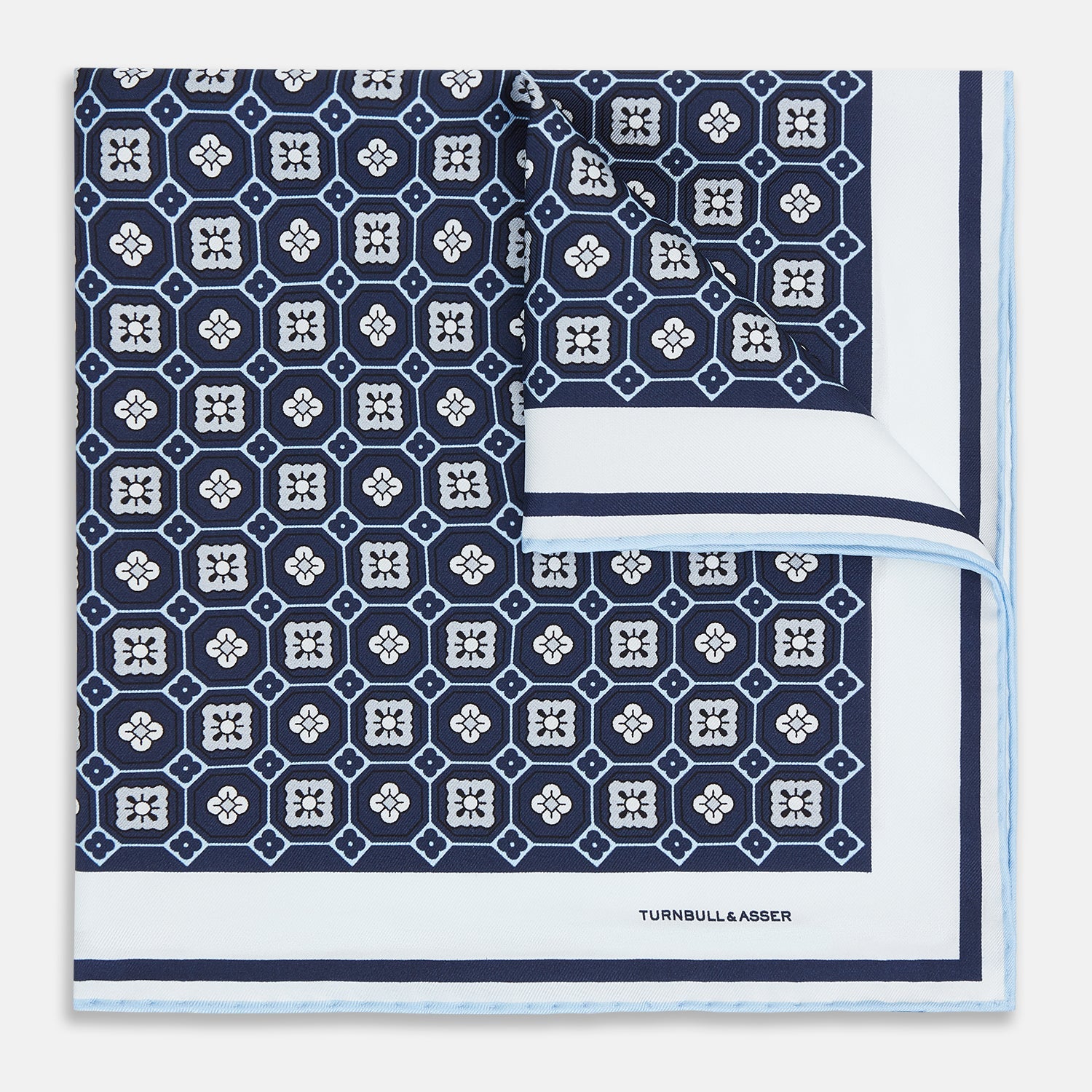Floral Tile Silk Pocket Square