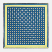 Azzurro Floral Tile Silk Pocket Square