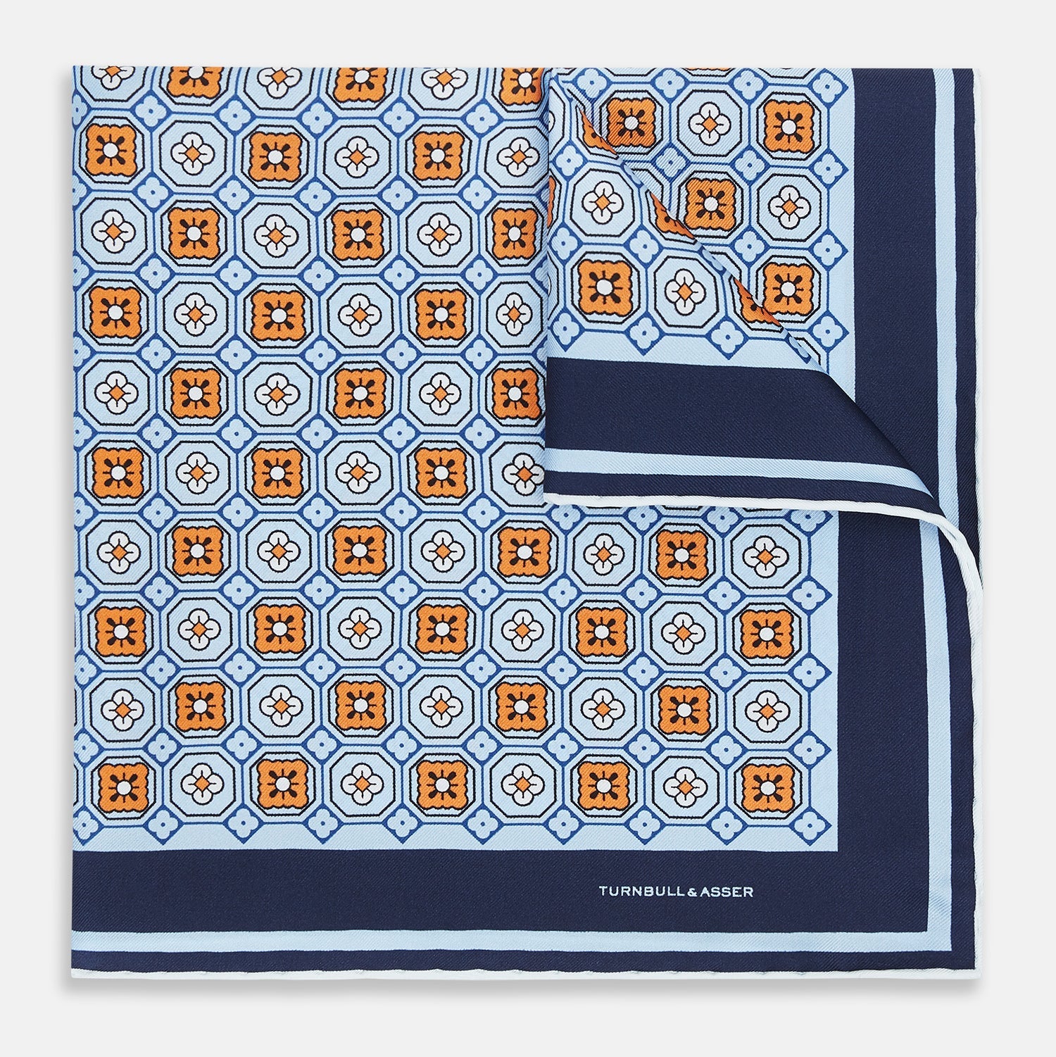 Floral Tile Silk Pocket Square
