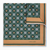 Floral Tile Silk Pocket Square